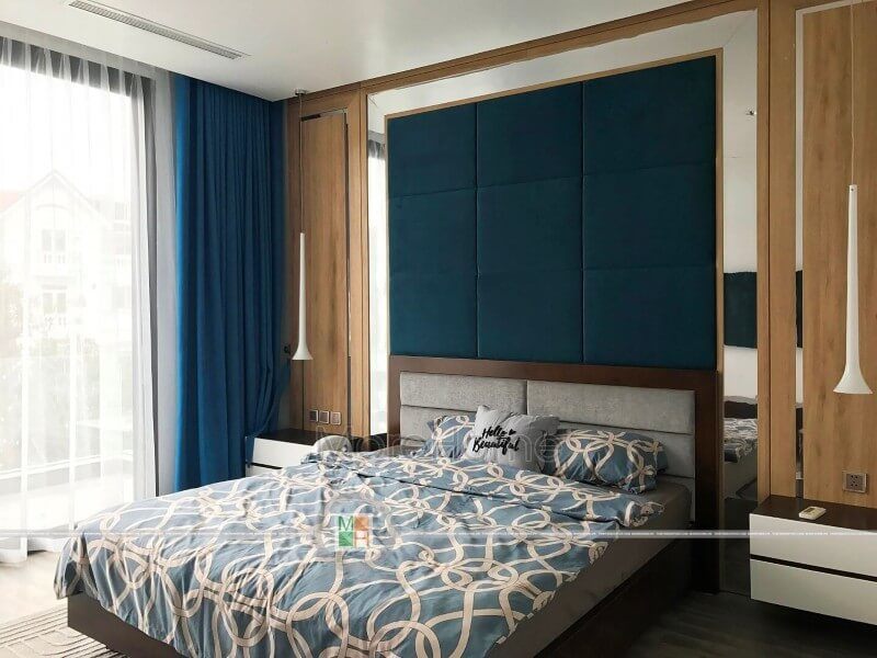 Hoàn thiện không gian nội thất phòng ngủ sang trọng cho biệt thự Vihomes riverside Hà Nội với chiếc giường ngủ hiện đại cao cấp