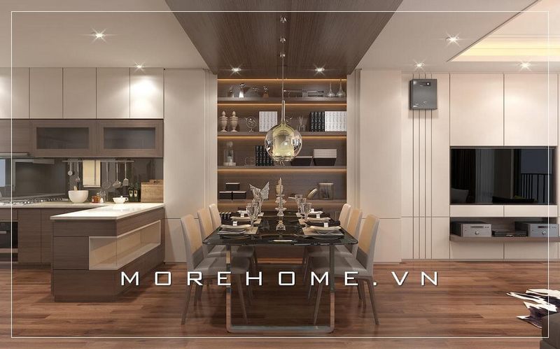 +22 ý tưởng thiết kế phòng ăn căn hộ chung cư 3D hiện đại ấn tượng 2022-2024